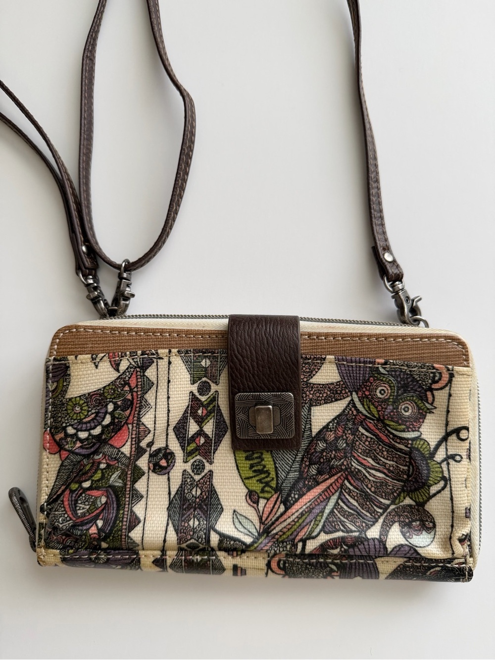 Sakroots Floral Cream Wristlet/CrossbodyBag